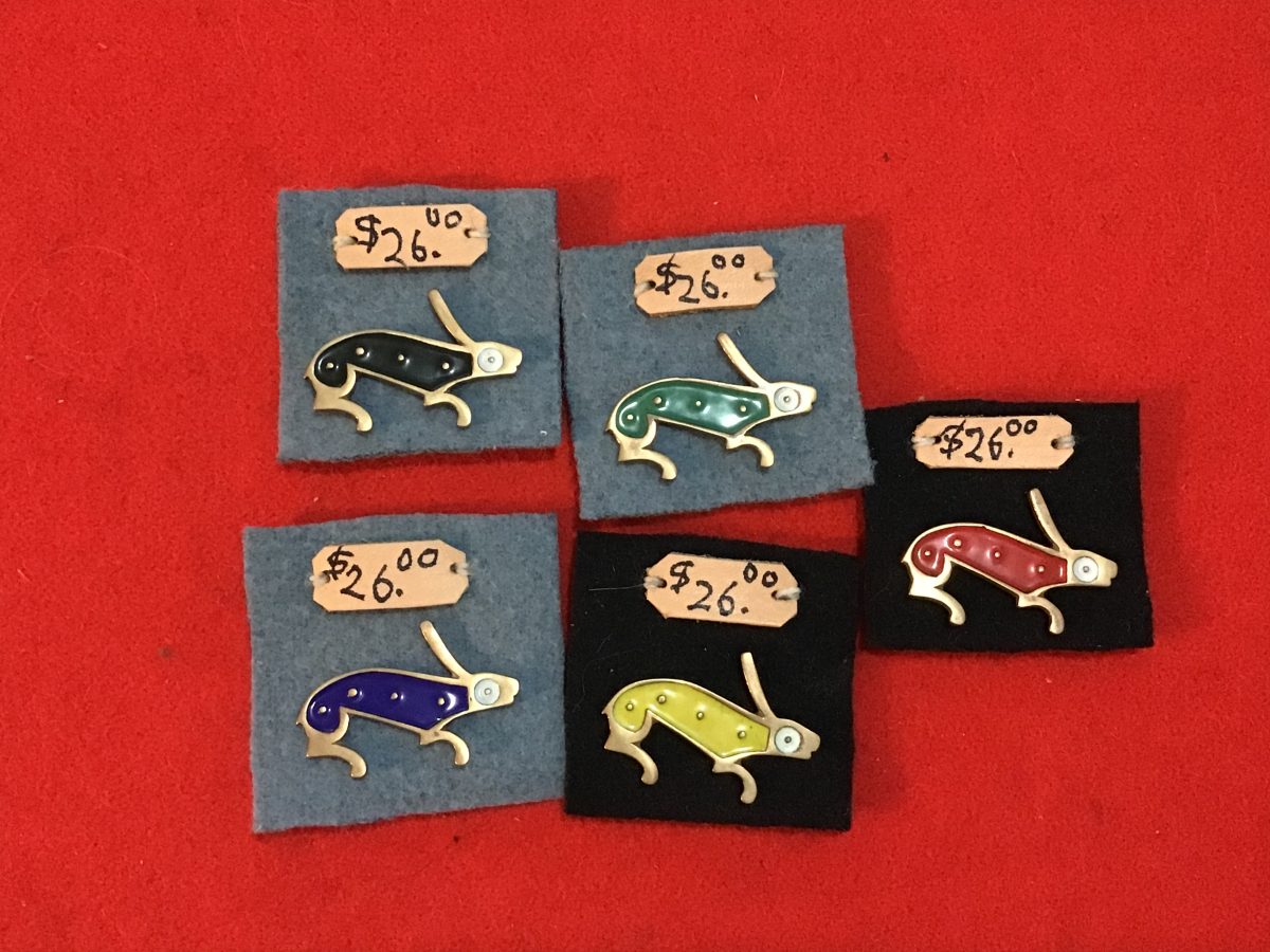 Romano -British enameled rabbit pins - Ranger Reproductions