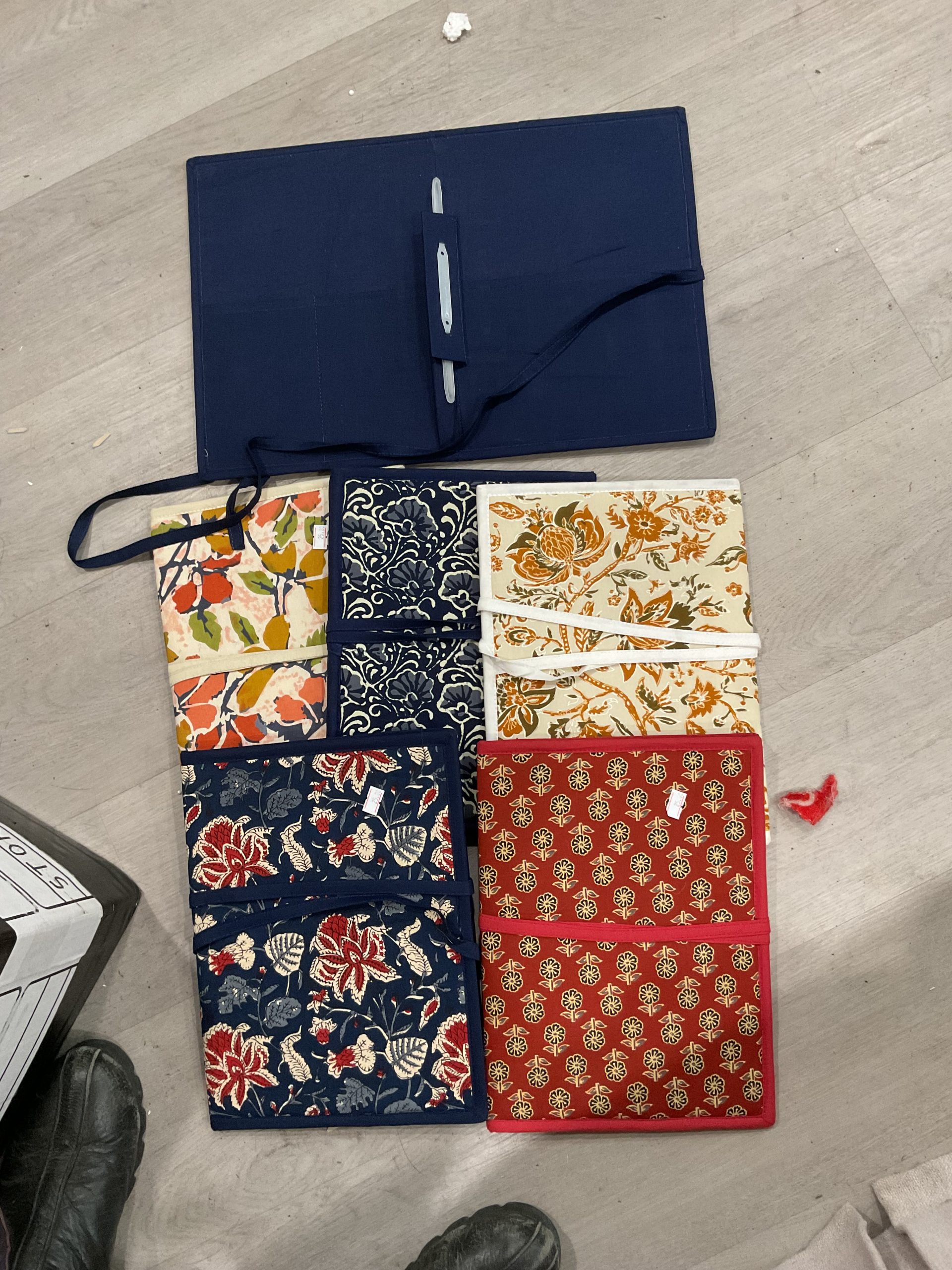Block printed fabric folders